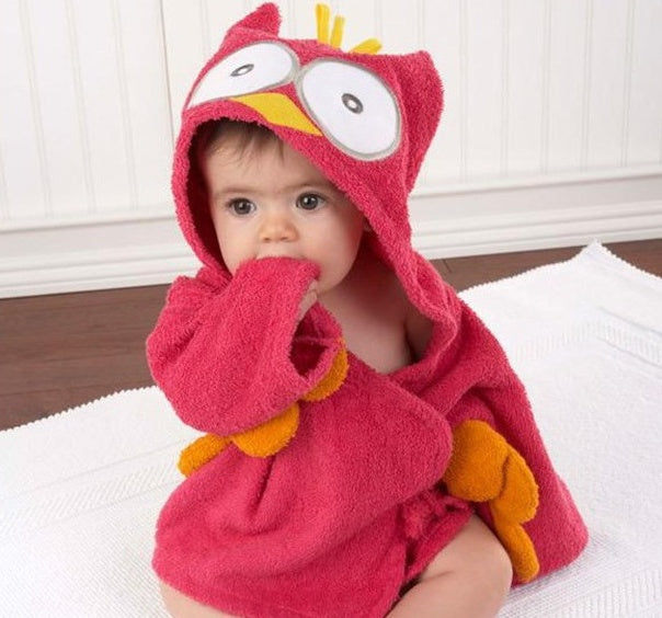 Cartoon Cute Animal Hooded Baby Bathrobe - Soft Cotton Towels for Babies