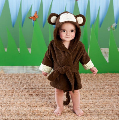 Cartoon Cute Animal Hooded Baby Bathrobe - Soft Cotton Towels for Babies