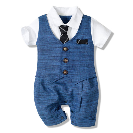 Summer New Baby Boy Jumpsuit - Gentleman Style