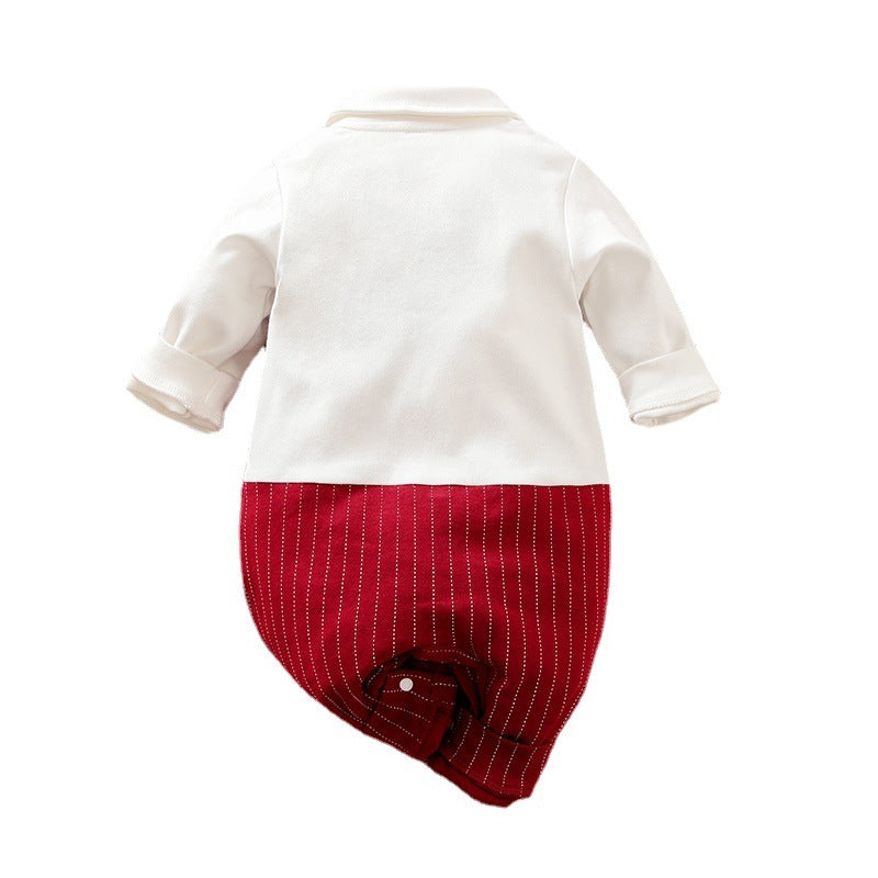 Baby Boy Autumn Romper – Soft Cotton Long Sleeve Outfit