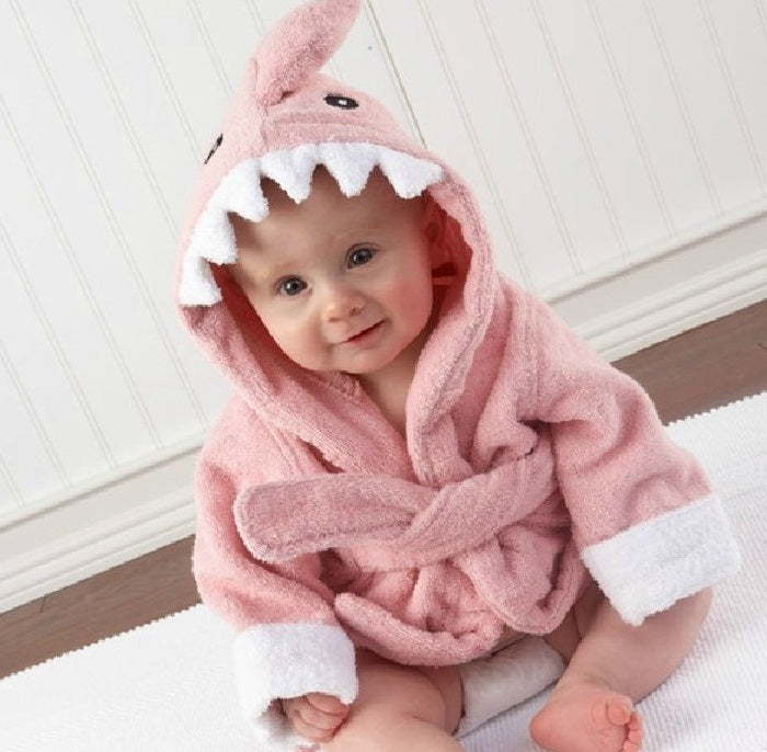 Cartoon Cute Animal Hooded Baby Bathrobe - Soft Cotton Towels for Babies