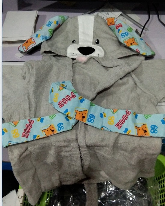 Cartoon Cute Animal Hooded Baby Bathrobe - Soft Cotton Towels for Babies