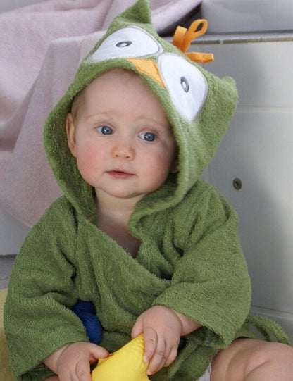 Cartoon Cute Animal Hooded Baby Bathrobe - Soft Cotton Towels for Babies