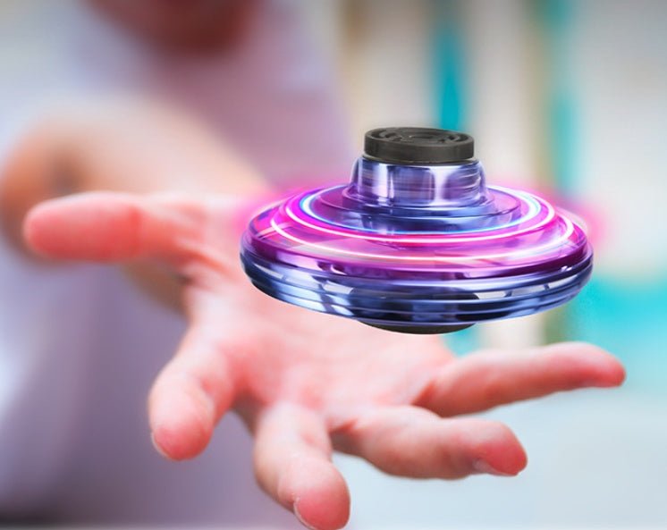 Mini Fingertip Gyro Interactive Decompression Toy – LED UFO Flying Helicopter Spinner for Kids!