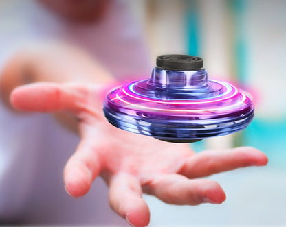 Mini Fingertip Gyro Interactive Decompression Toy – LED UFO Flying Helicopter Spinner for Kids!