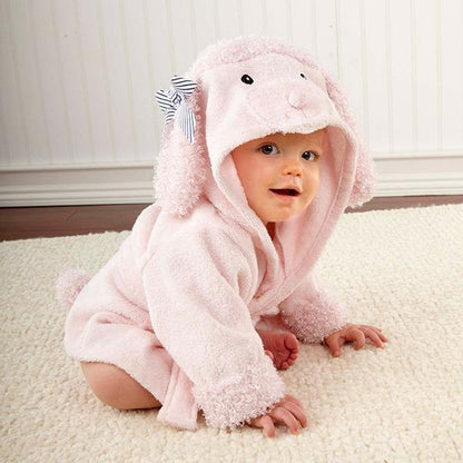 Cartoon Cute Animal Hooded Baby Bathrobe - Soft Cotton Towels for Babies