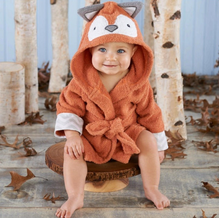 Cartoon Cute Animal Hooded Baby Bathrobe - Soft Cotton Towels for Babies